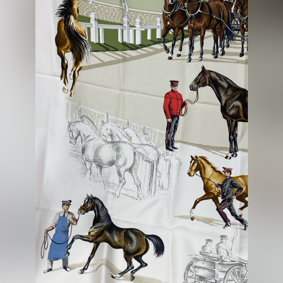 Hermes Vintage Scarf Carre 90” LES HARAS Nationaux” Red - Picture 13 of 16